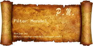 Péter Mendel névjegykártya